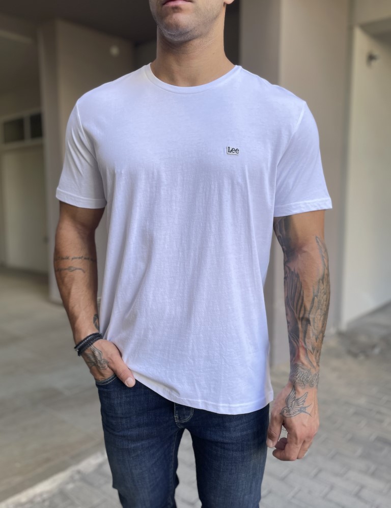 Lee ανδρικό μπλουζάκι λευκό SS Pach Logo Tee L60UFQ12 φωτογραφία